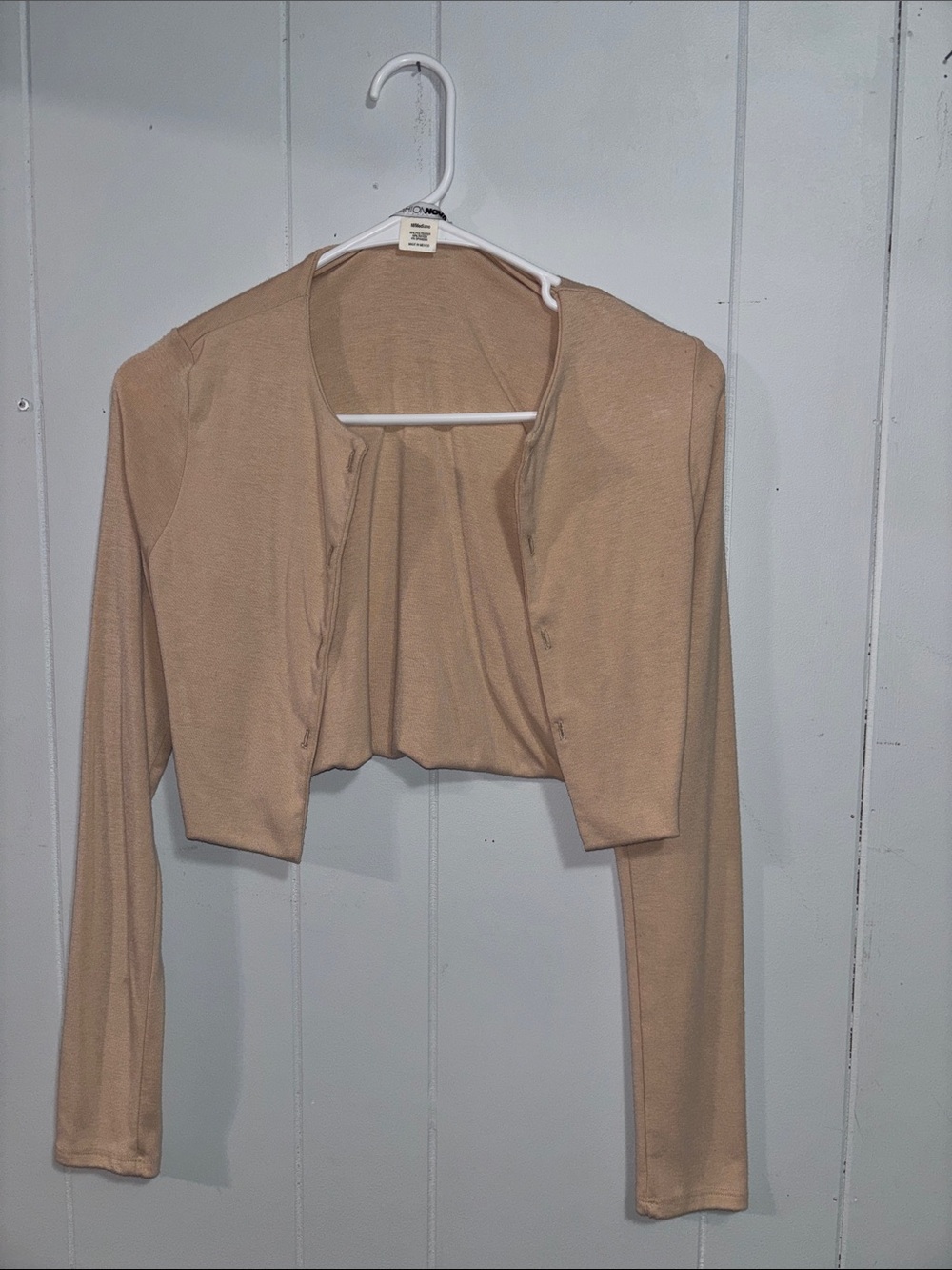 Fashion Nova Women's Cropped Long-Sleeve Cardigan - Tan